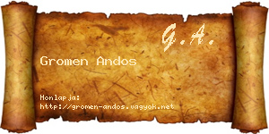 Gromen Andos névjegykártya